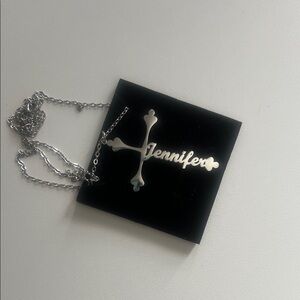 Personalized Silver Cross Necklace